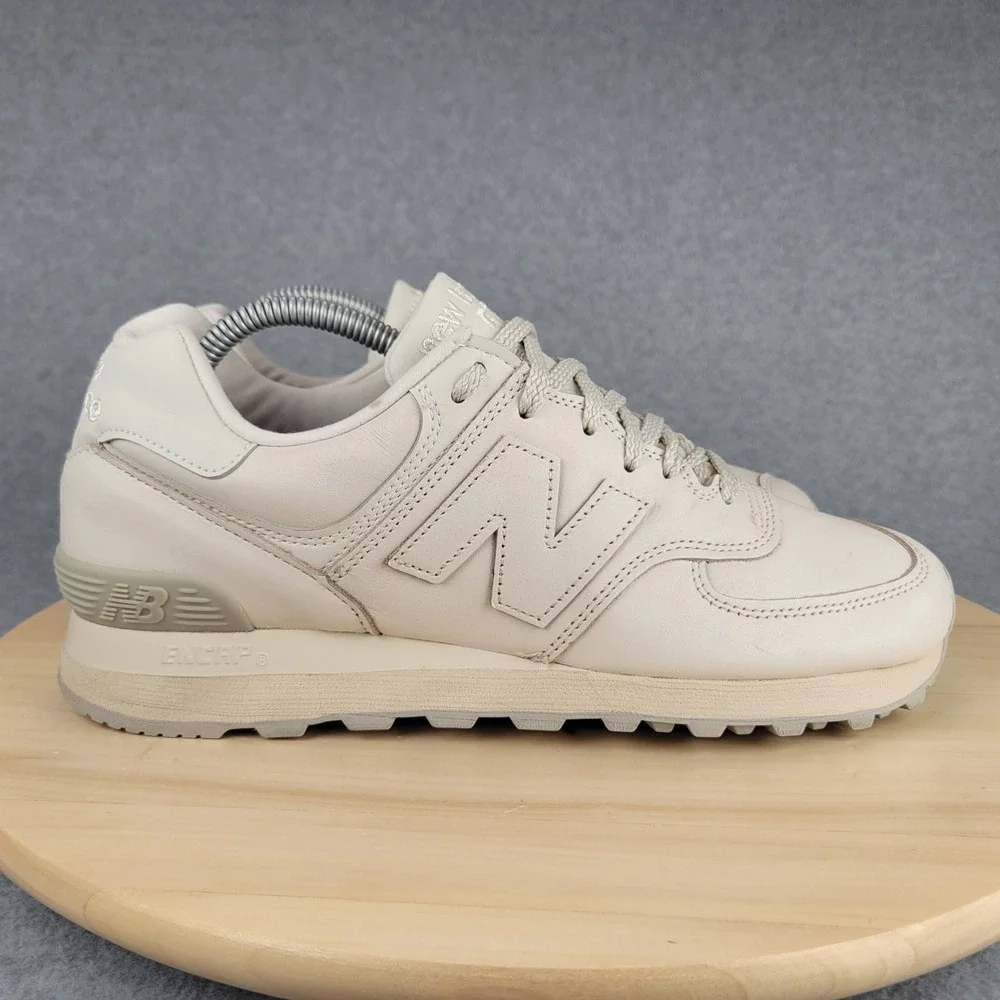 New Balance 576 Made‎ in England Mens 7.5 Off White Leather Sneakers OU576OW